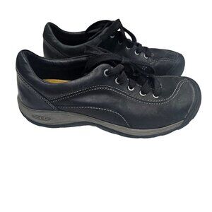 Keen Women's Black Leather Lace-Up Walking Shoes Size‎ 7.5